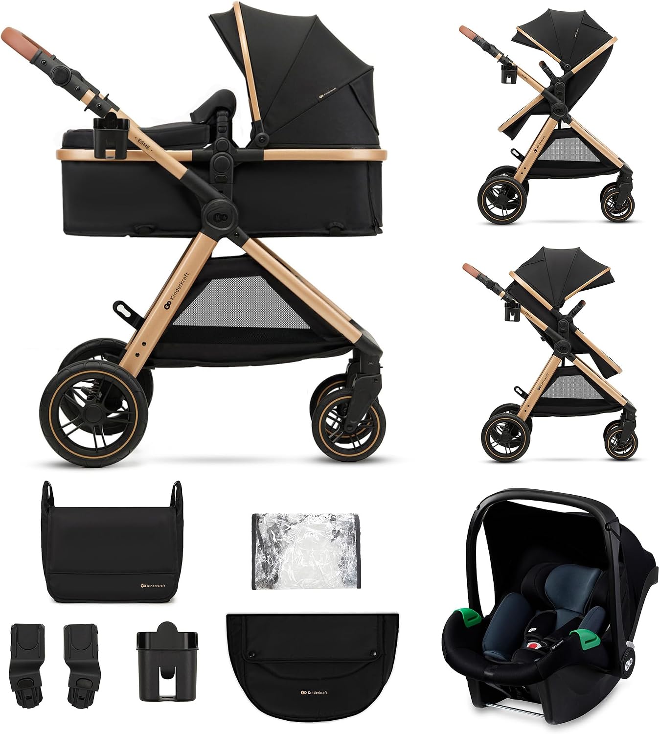 Kinderkraft ESME vs Kinderkraft NEWLY : Le duel des poussettes trio astucieuses et citadines